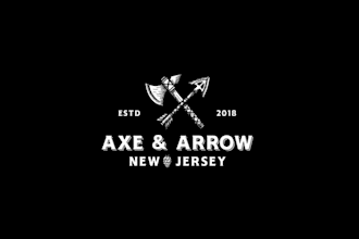 design outstanding axe arrow logo with express delivery
