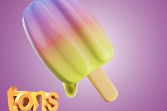 create a 3d icon cute using a 3d blender