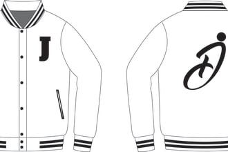 design a varsity or bomber jacket tech pack