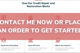 credit repair website, funnel, credit repair landing page