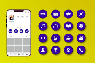design custom instagram highlight icon set