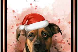 draw your pet into vector and watercolor illustration