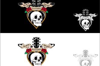 create a high quality guitar logo design with new concepts