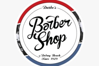 give creative barber shop logo design with new concepts