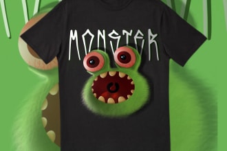 create a custom cartoon designs for t shirt merchandise