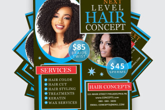 beauty salon flyer, price list and other graphic work