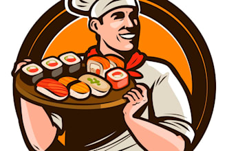 design modern awesome  seafood logo