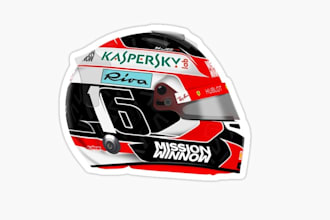 design high quality f1 helmet logo in high definition