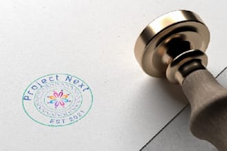 create a unique circle stamp badge logo for you
