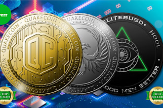 do 3d crypto logo and token in gold, silver or bronze