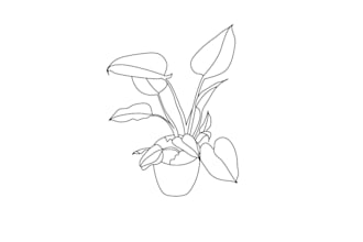 draw one line art of flowers, fruits, vegetables, plants
