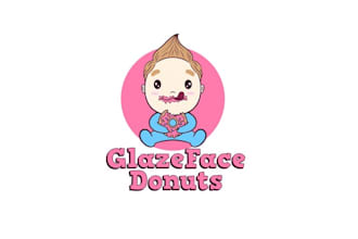 design realistic donut shop logo with creative concepts