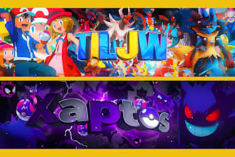 design a pokemon banner or header, mascot banner