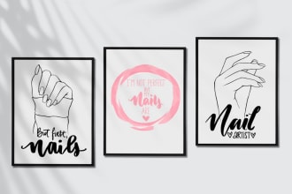 create boutique cosmetics nails hair extensions and wig logo