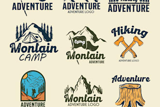 design awesome adventure and treveler logo in vintage style