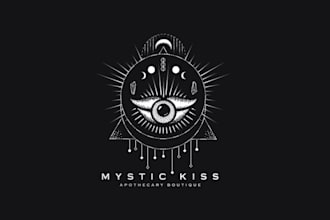 create an eye catching super mystic kiss beauty logo