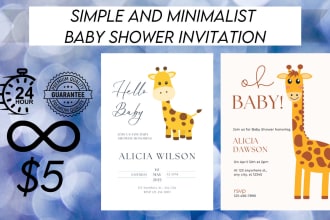 design simple and minimalist baby shower invitation