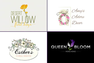 do a minimal botanical floral spa feminine hand drawn logo