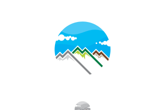 do adventure travel hiking mountain round sticker logo