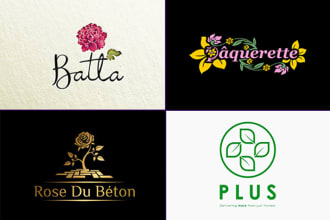 make feminine floral,boutique and female logo