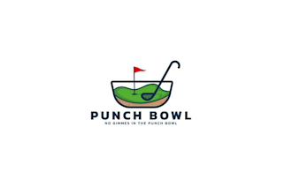 adult mini golf course encourages drinking cocktails logo