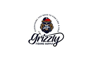 grizzly high quality fisherman logo