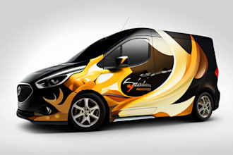 make awesome car wrap design or vehicle wrap