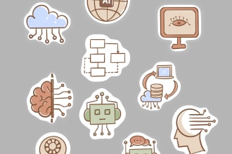 design flat icon vector illustration and custom stickers