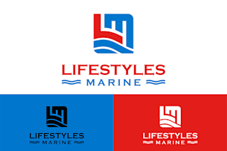 design a custom boat waves and ship logo