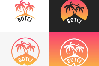 make a travel tourism beach vacation logo