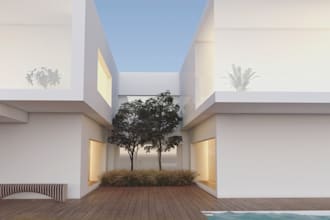 create realistic 3d backyard landscape patio and pool renders