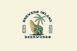 bring craft brewery life logo design