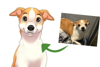 turn your pet into disney cartoon illustration