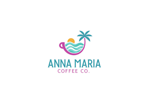 design coffee shop island beach logo