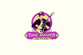 design music bingo bar game logo