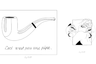 create a fan art for you in a fine line design