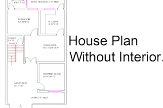 design architectural 2d floor plan drawings in autocad