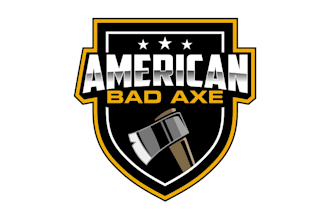 make a premium quality axe throwing logo with 3d mockup
