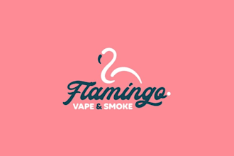 flamingo vape smoke logo design