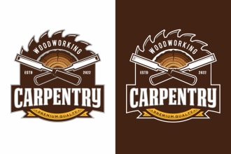 create a wood, carpentry, and woodworking logo for you