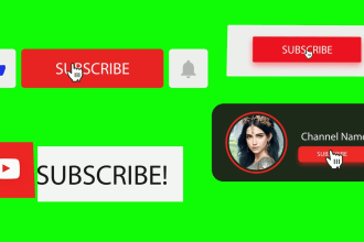 create animated youtube subscribe button and lower thirds