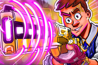 draw cartoon youtube thumbnail in any style with unlimited revisions