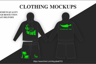 make design and clothing 2d mockups for your brand