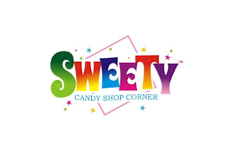 awesome candy shop corner logo design