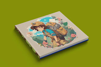 design kids illustration and interior book mockup