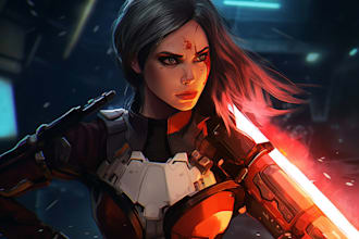 do unique sci fi character and sci fi art