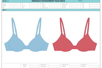 create lingerie tech pack for manufacturing
