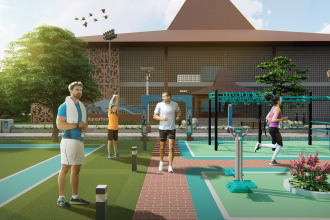 design your sport complex and facilites, stadiums, gym with 3d rendering