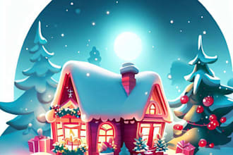 draw your group christmas, holiday funny cartoon