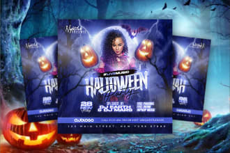 do halloween, thanksgiving, event flyers any seasonal flyer